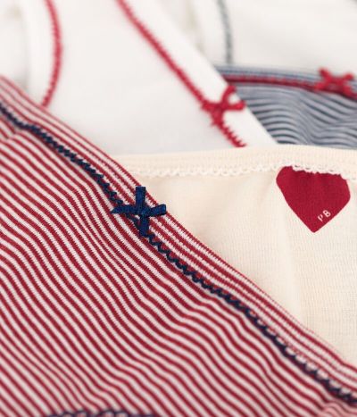 Lot de 5 culottes coeur petite fille en coton