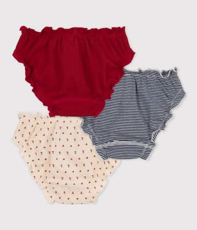 Lot de 3 culottes badminton petite fille en coton