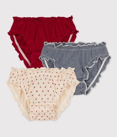 Lot de 3 culottes badminton petite fille en coton