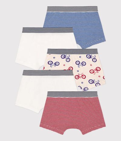 Lot de 5 boxers vélo petit garçon en coton