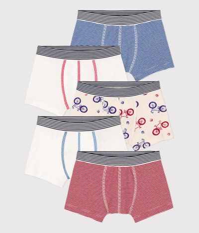Lot de 5 boxers vélo petit garçon en coton