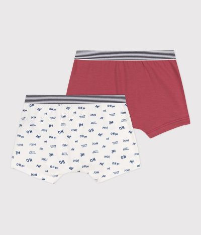 Lot de 2 boxers garçon en coton et élasthanne