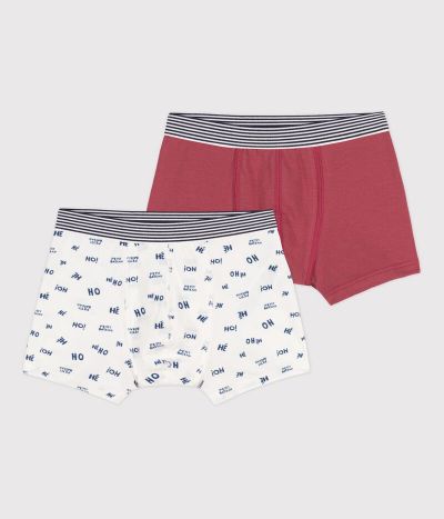 Lot de 2 boxers garçon en coton et élasthanne