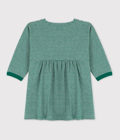 Robe manches longues rayée milleraies bébé en tubique
