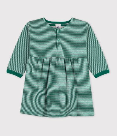 Robe manches longues rayée milleraies bébé en tubique