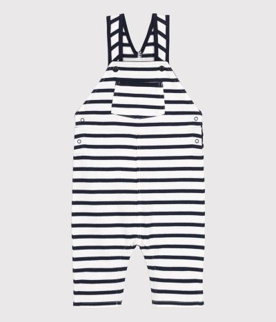 Salopette bébé rayée marinière en jersey épais