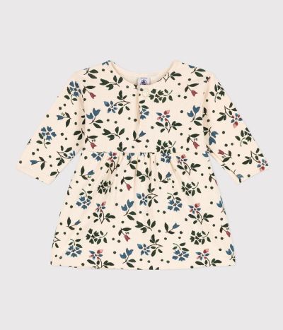 Robe manches longues bébé imprimé fleuri en tubique