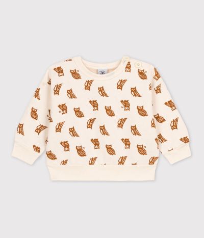 Sweatshirt bébé imprimé hiboux en coton