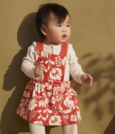 ROBE SANS MANCHE BÉBÉ IMPRIMÉE EN TUBIQUE MATELASSÉ