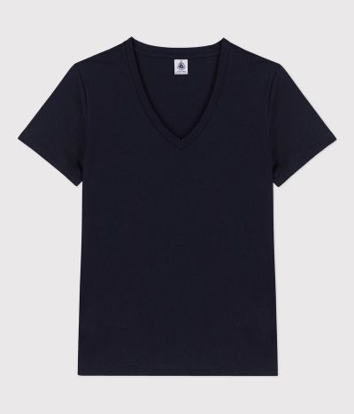 Tee-shirt LE DROIT col V en coton Femme