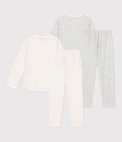 Lot de 2 pyjamas fleur petite fille en coton