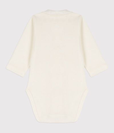 Body blanc à col bébé en coton biologique