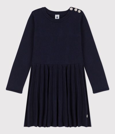 Robe manches longues en tricot enfant fille