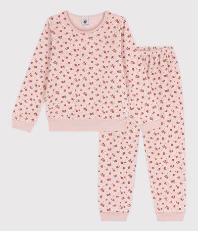 Pyjama fleur petite fille en velours