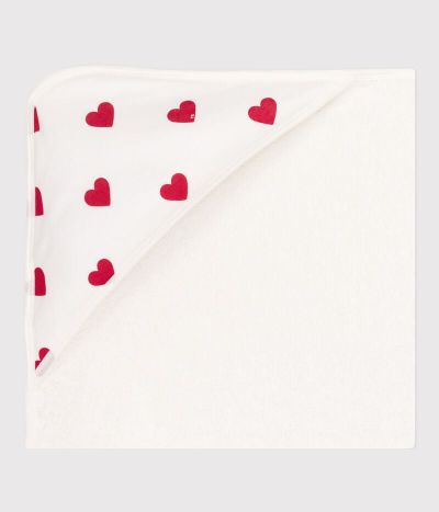 Carré de bain cœurs en coton