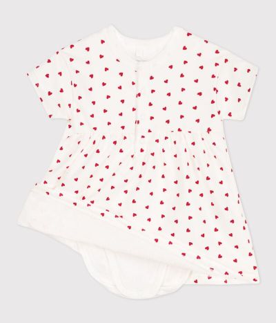 Robe en molleton bébé avec body intégré
