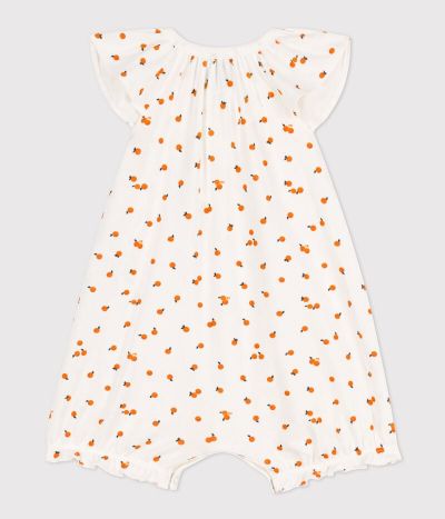 Combinaison courte oranges en coton bébé