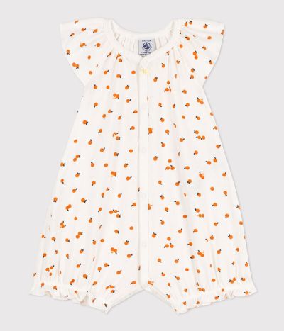 Combinaison courte oranges en coton bébé