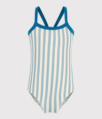 Maillot de bain 1 pièce rayé enfant fille