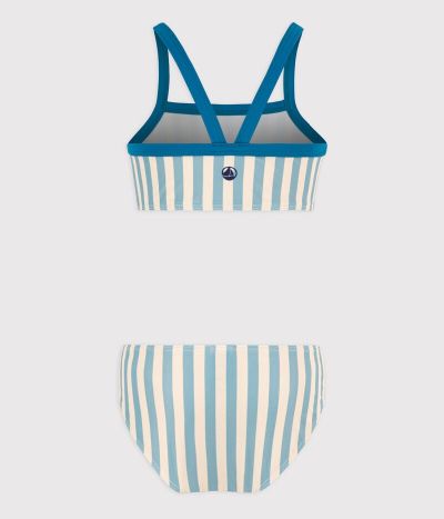 Maillot de bain 2 pièces rayé enfant fille