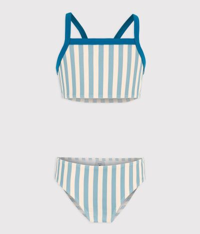 Maillot de bain 2 pièces rayé enfant fille