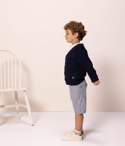 Bermuda en toile de coton rayé enfant garçon