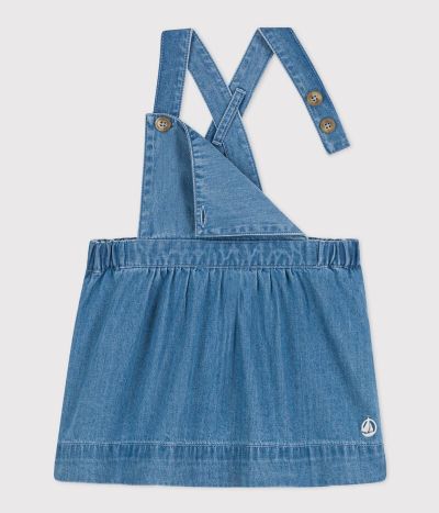 Robe sans manche bébé en denim léger