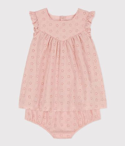 Robe bébé avec bloomer en broderie anglaise