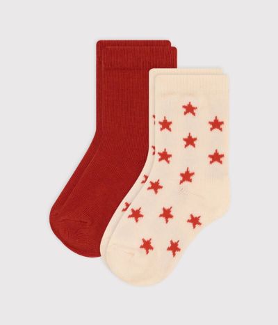 Lot de 2 paires de chaussettes étoiles en jersey de coton bébé