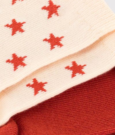 Lot de 2 paires de chaussettes étoiles en jersey de coton bébé