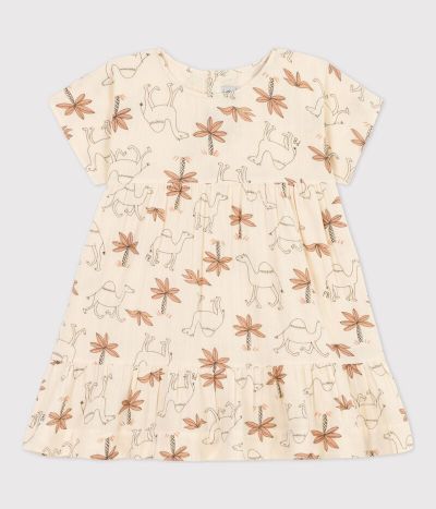 Robe manches courtes en gaze de coton enfant fille