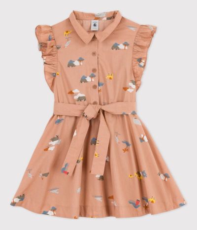 Robe sans manches en popeline enfant fille