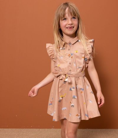 Robe sans manches en popeline enfant fille