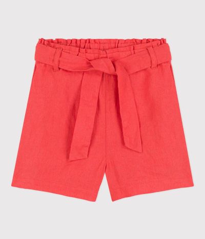 Short en lin enfant fille