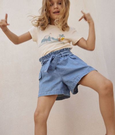 Short en denim bio enfant fille