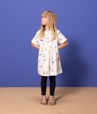 Robe manches courtes en coton enfant fille