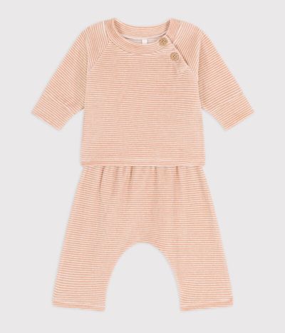 Ensemble 2 pièces bébé en velours en coton