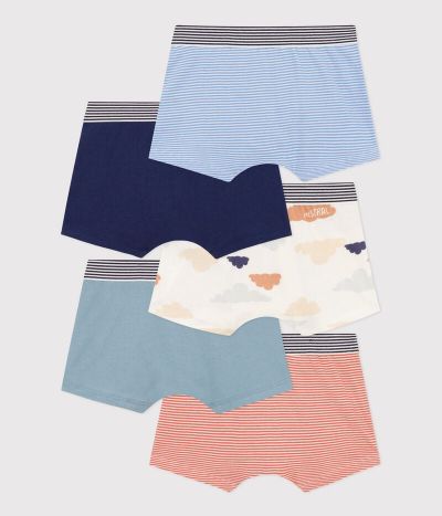 Lot de 5 boxers nuages en coton petit garçon