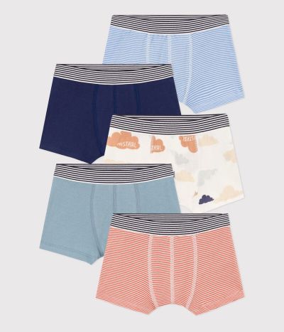 Lot de 5 boxers nuages en coton petit garçon