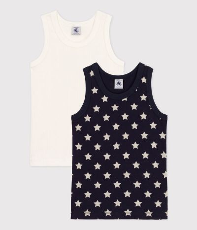 Lot de 2 débardeurs étoiles en coton petit garçon