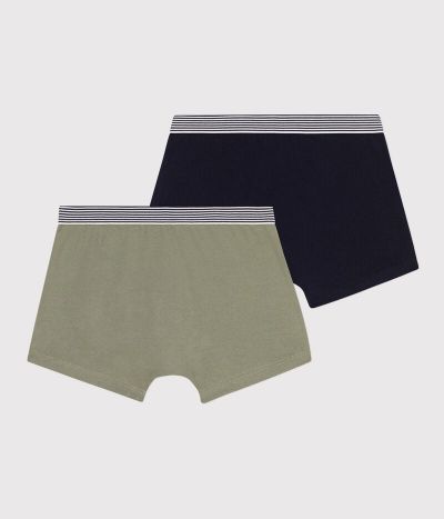 Lot de 2 boxers unis en coton et élasthanne garçon