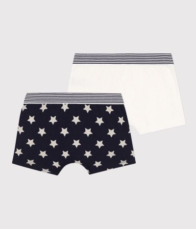 Lot de 2 boxers étoiles en coton petit garçon