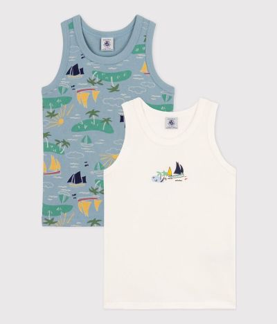 Lot de 2 débardeurs explorateur en coton petit garçon