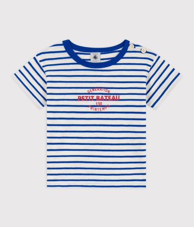 Tee-shirt manches courtes bébé rayé en coton