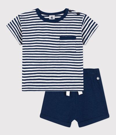 Ensemble bébé en jersey flammé et coton