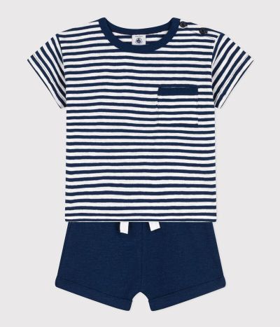 Ensemble bébé en jersey flammé et coton