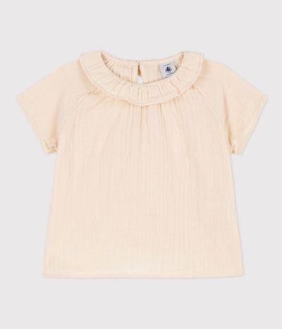 Blouse manches courtes bébé en gaze de coton