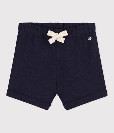 Short bébé en jersey flammé uni