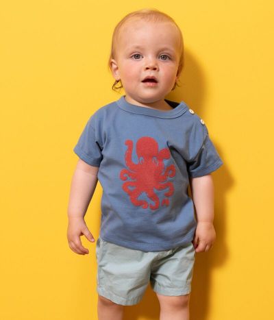 Tee-shirt manches courtes bébé en jersey avec motif