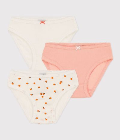 Lot de 3 culottes orangettes en coton petite fille
